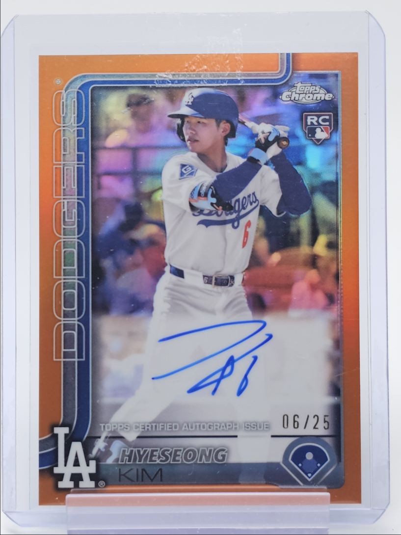 HYESEONG KIM 2025 TOPPS CHROME ROOKIE ORANGE REFRACTOR RC AUTO /25 Q3562