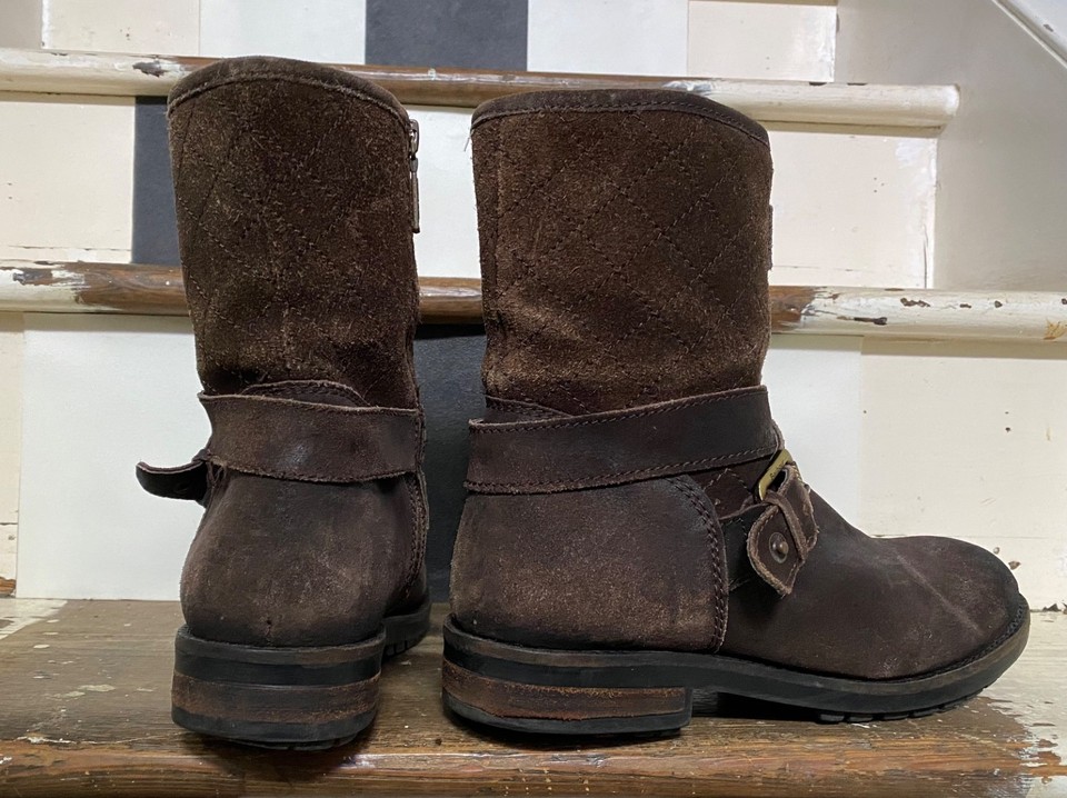 Barbour Women’s Brown Suede Ankle Boots - Buckle- Zip Up UK Size 7 EU ...