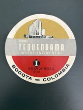 Vintage Luggage Label Bogota Colombia Hotel Tequendama Intercontinental