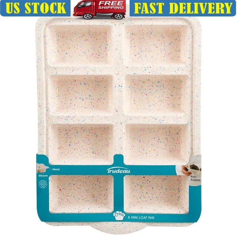 Silicone Mini Loaf Pan 8 Cavity Nonstick Oven Microwave Freezer Dishwasher Safe