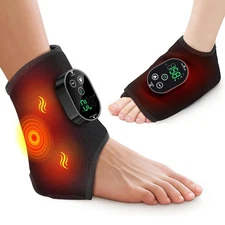 Cordless Foot Ankle Massager Pain Relief with 6 Heat Levels, 3 Vibration Modes
