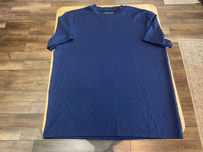 PRIMARK T-Shirt Men's Navy Blue Crinkle Textured Crew Neck L Gym Workout Soft