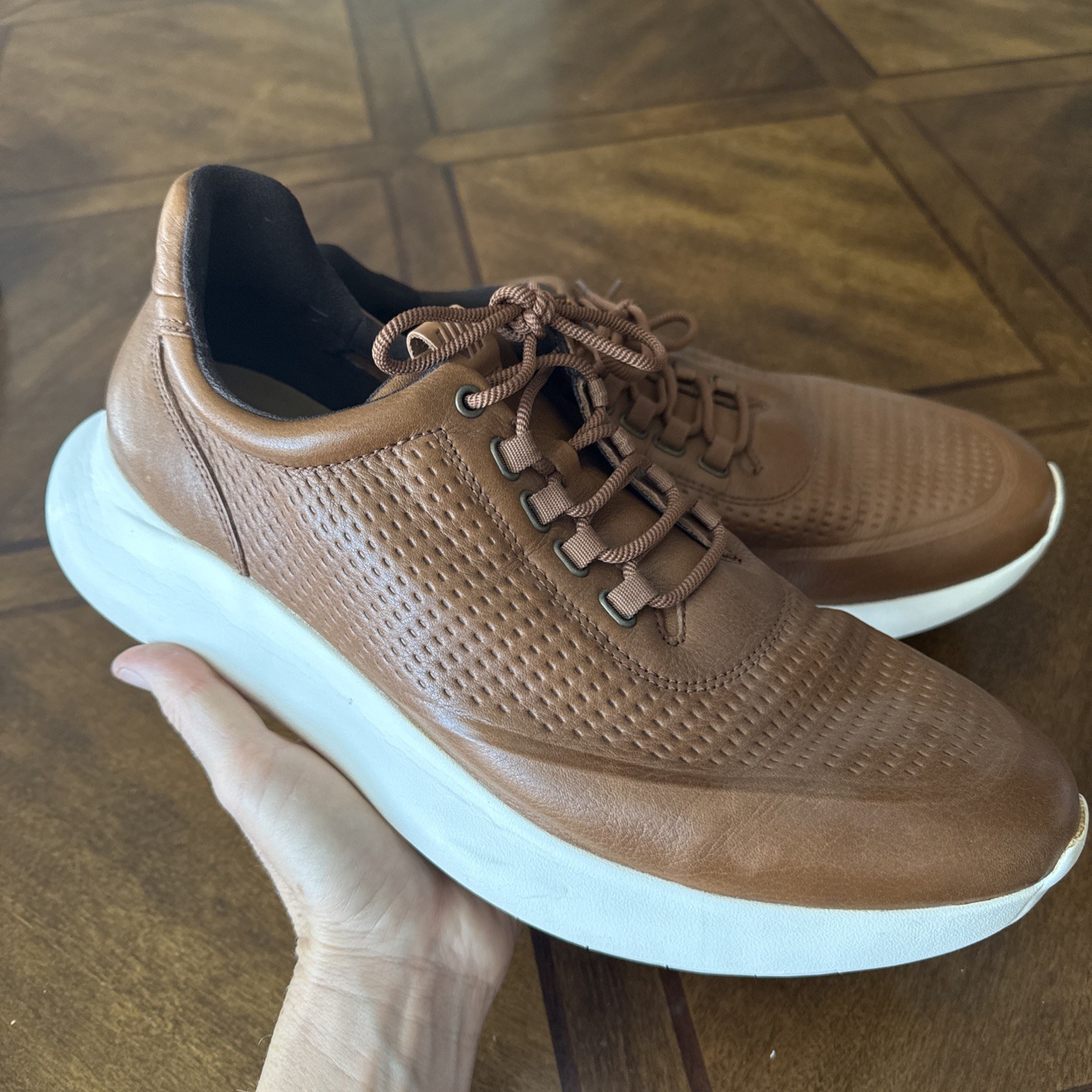 Johnston & Murphy McGuffey Amherst 2.0 Embossed U-Throat Tan Full Grain Size 13W