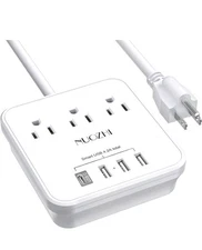 Cruise Essentials, NUOZHI 6 Ft Power Strip with 3 Outlets and 4 USB Ports