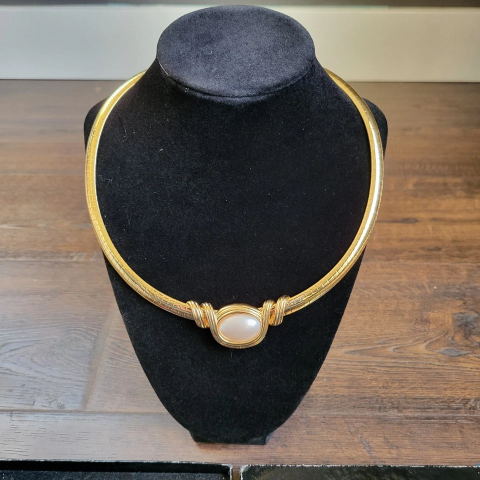 Collar Cabujón Intercambiable Vintage Joan Rivers Oro Omega 10 Colores Foto 4 de 4