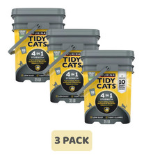  3 Pack Tidy Cats 4-in-1 Scented Clumping Clay Cat Litter, 35-lb pail