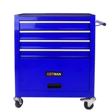 4-Drawer Tool Cart with Locking Wheels & Smooth Gliding Drawers