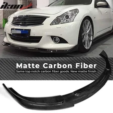 Fits 10-13 Infiniti G37 V36 Sedan Front Bumper Lip Spoiler Matte Carbon Fiber