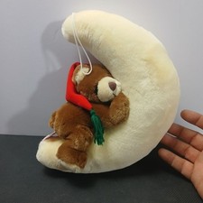 RUSS BERRIE BABY Snoozer Bear Sleeping on Moon Christmas Plush 9" Stuffed Animal