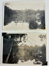 2 vintage 1930s  Black /White Agfa real  photos JUBILEE LAKE Daylesford Victoria