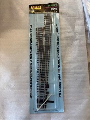 HO Atlas Code 100 Custom Line Mark2  #263 Nickel Silver #6 Left-Hand Turnout NIB