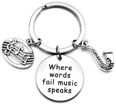 Saxophone Keychain Music Note Musical Instrument Music Teacher Student Gift M...