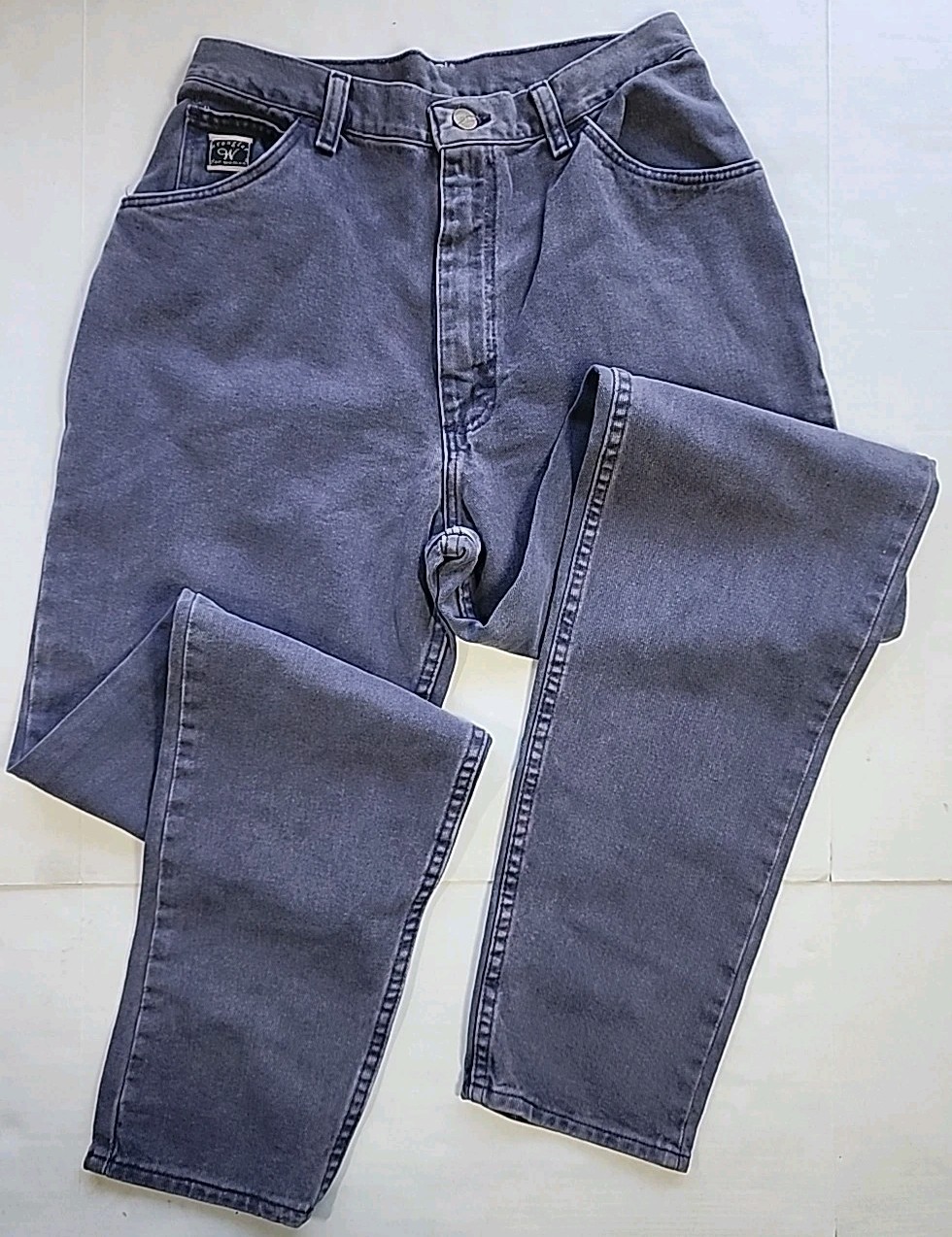 Wrangler Jeans Purple High Waist Denim Mom Jeans Womens Sz 12 28x33 Vintage-image