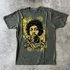 VINTAGE JIMI HENDRIX SHIRT GREEN MEMORIAL PROMO ODM GEAR MENS MEDIUM