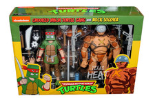 NECA TMNT Ninja Turtles Crooked Turtle Gang & Rock Soldier 2 Pack New in Box