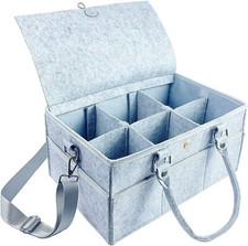 LEITOR Felt Easy to Clean Diaper Organizer Baby Supply Organizer Gray