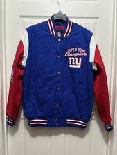 G-III NFL New York Giants 4x Super Bowl Champions Jacket Patches Mens Size L NEW