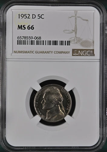 1952-D Jefferson Nickel NGC Gem MS66 #6578559-068