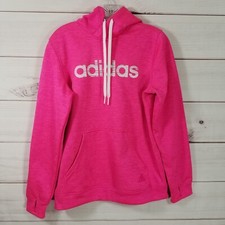 Adidas Womens Pullover Hoodie Sweatshirt Size M Pink Climawarm.