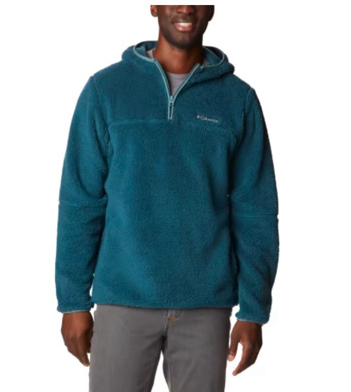 NWT Columbia Men's Rugged Ridge II Sherpa Pullover Hoodie 1/4 Zip