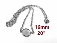 3 pcs. 304 Stainless Steel Silver Tone Chain Necklaces 20 50.8cm 16mm