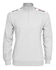 NWT MOSCHINO underwear SWEATSHIRT grey 1/2 zip luxury logos bands Italy XS us...