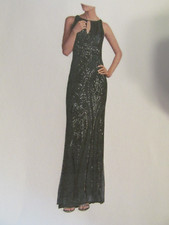 R M Richards Sequin Sleeveless Mother of the Bride Party Gown Size 16 Emerald