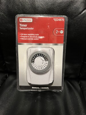 Utilitech 15-Amp 2-Outlet Mechanical Residential Plug-in Function Timer #0224879
