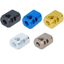 Anodized Aluminum 1/2x28 TPI Muzzle Brake Compensator Color Variation For 9MM