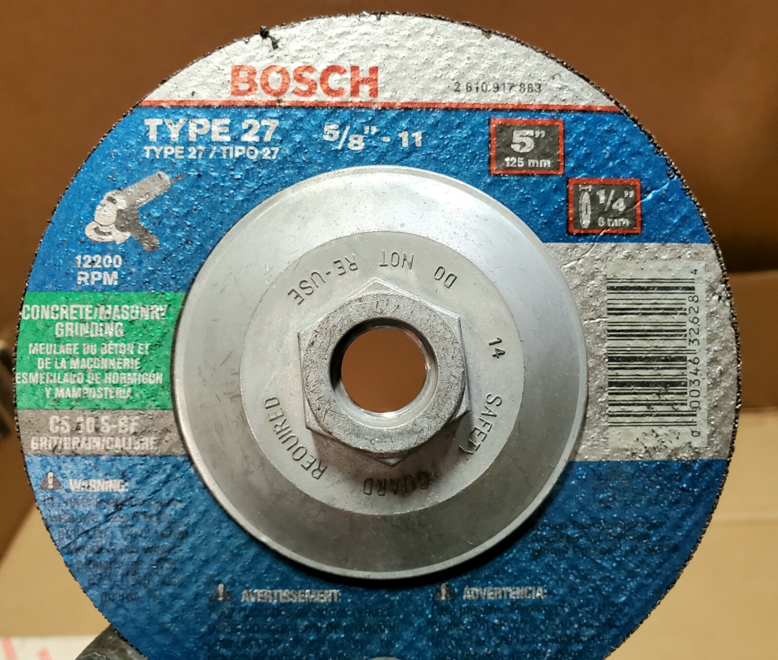 Bosch 5" x 1/4" x 5/8" - 11 Arbor Concrete / Masonry Grinding Wheels (10-pack)