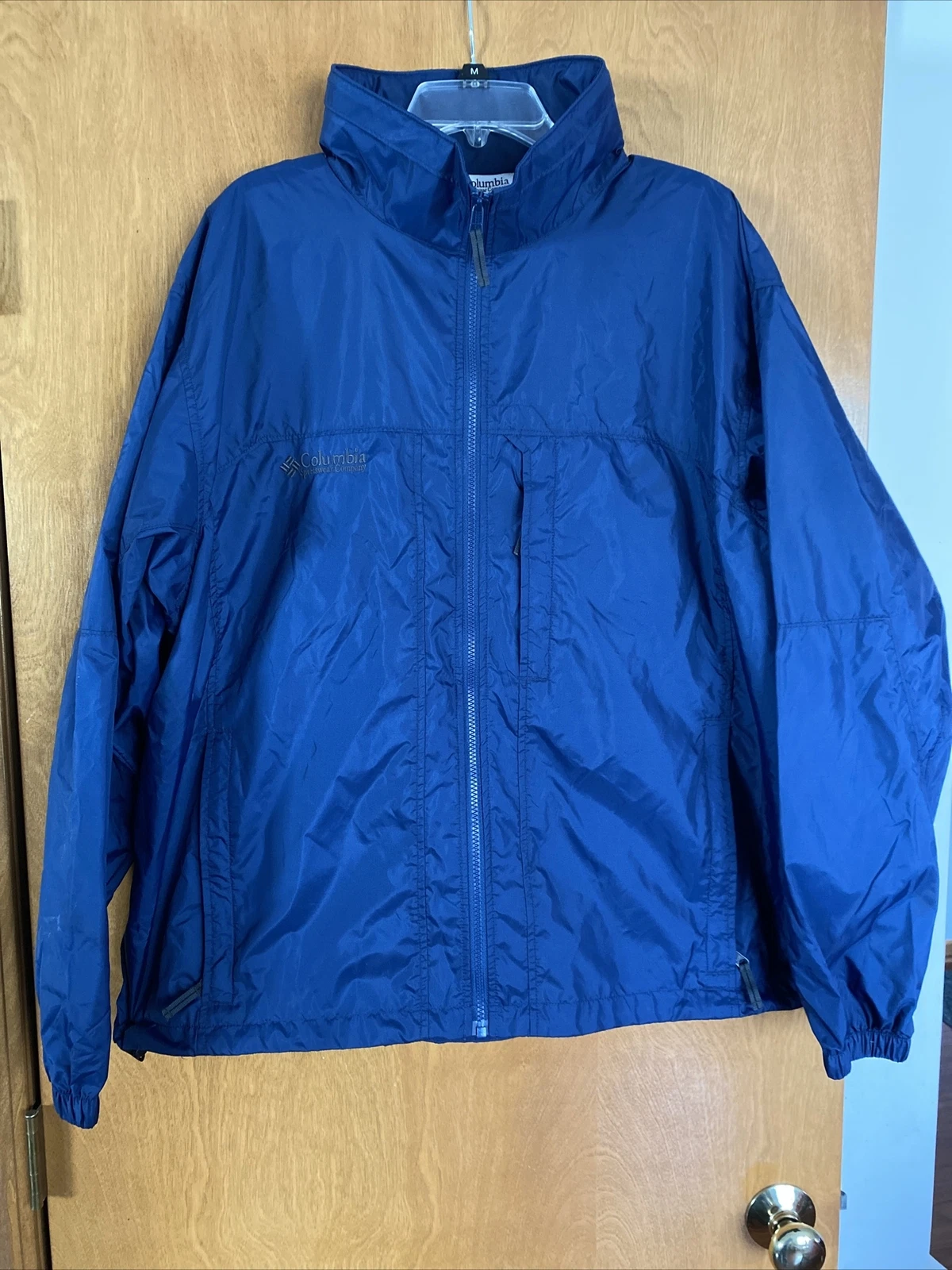 Columbia Men's Lightweight Nylon Jacket RM2124 (Size XL) Hood Full Zip Packable