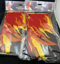Bandanas cotton 21.5 by 21.5 pack of 3 (Flames)