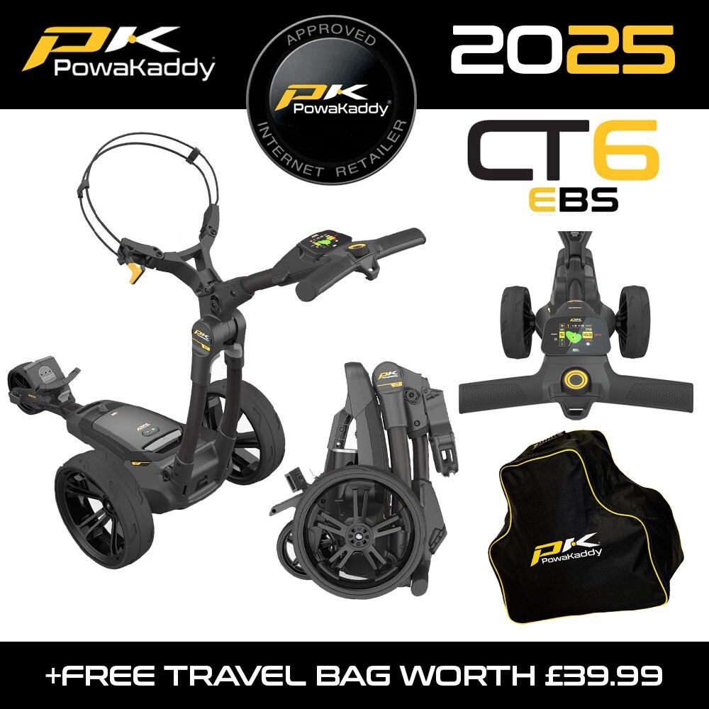 PowaKaddy CT6 EBS Electric Golf Trolley 18 Hole Lithium NEW! 2025