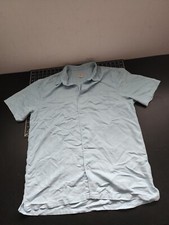 Jack O Neill Hawaiian Shirt Men's Size L Light Blue Solid Print Oneill