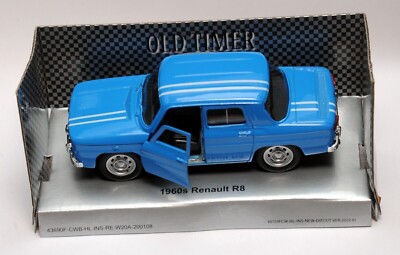 Welly 1/34 Renault 8 Gordini Action Figure, Blue and White, New in Original Box