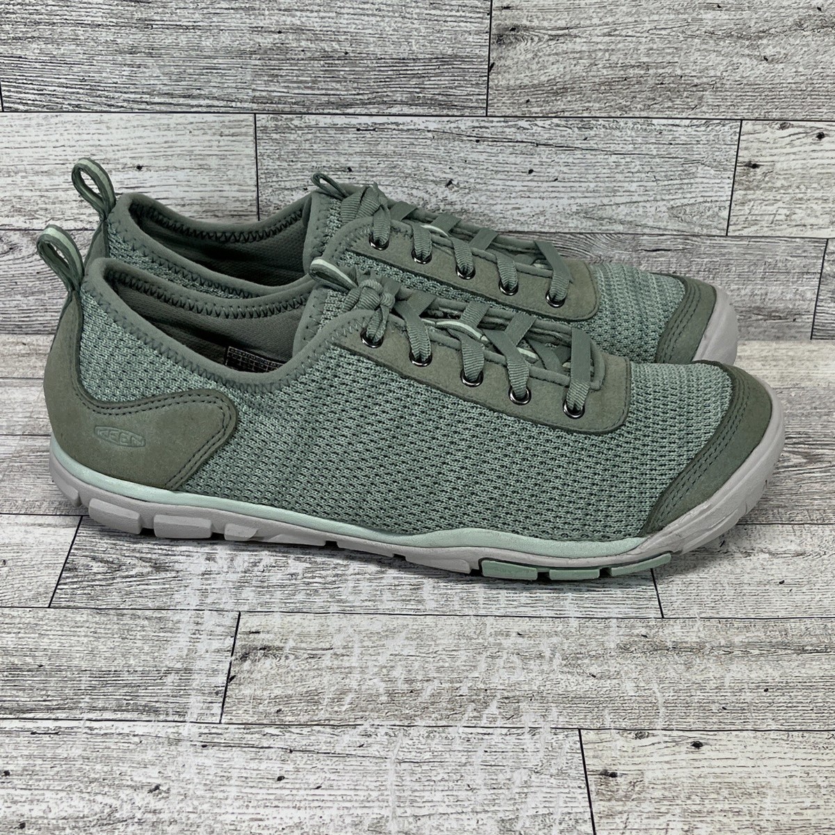 KEEN Womens Hush Knit CNX Durable Hiking Shoes Lily Pad/celadon