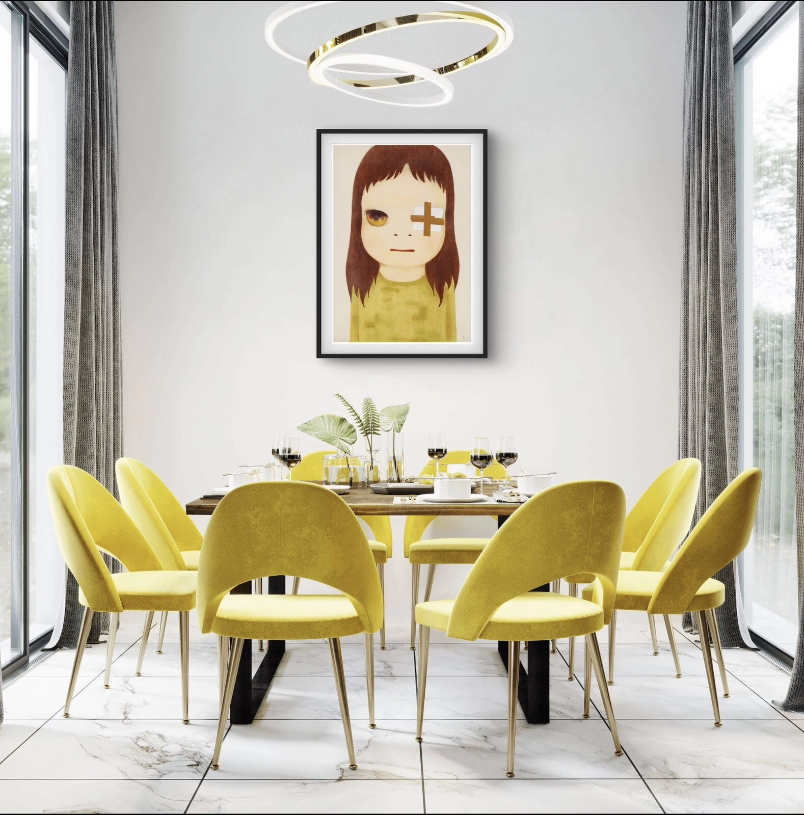 Yoshitomo Nara - Untitled (Eye Patch) - A4 Wall Art Print, Signed, Dated.