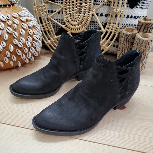 Geborene Damen 9M Waterville Stiefeletten schwarz abgenutzt Leder kreuz und quer - Bild 7 von 13