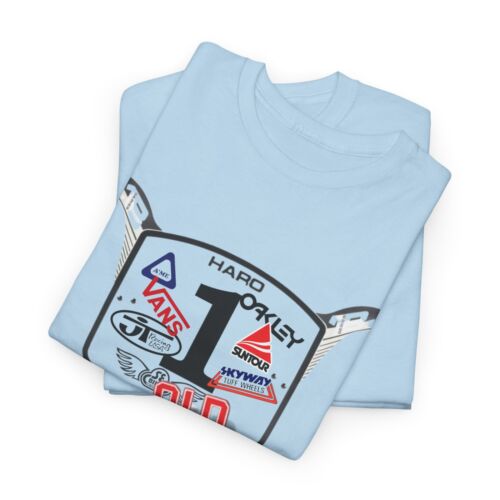 oldschool lata 80. bmx | koszulka unisex | niebieska bawełniana koszulka unisex - Zdjęcie 1 z 4