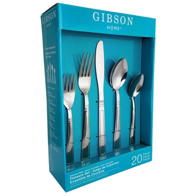 Gibson Home Creston 20-Piece Flatware Set w Tumble Finish