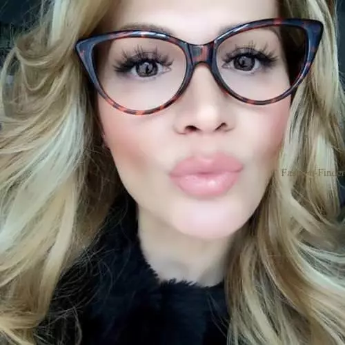Thin frame sale cat eye glasses