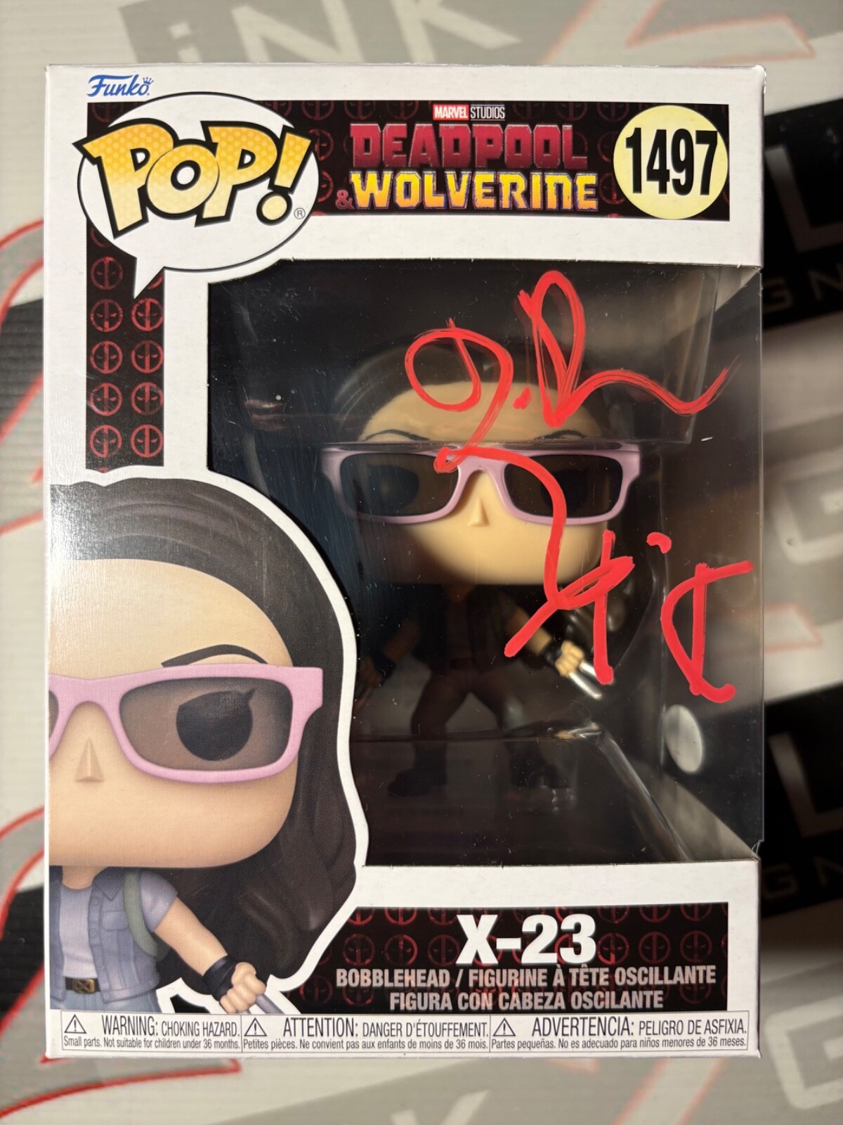 Funko Pop X-23 firmado por Dafne Keen! Autógrafo Marvel ACOA - Deadpool vs Wolverine