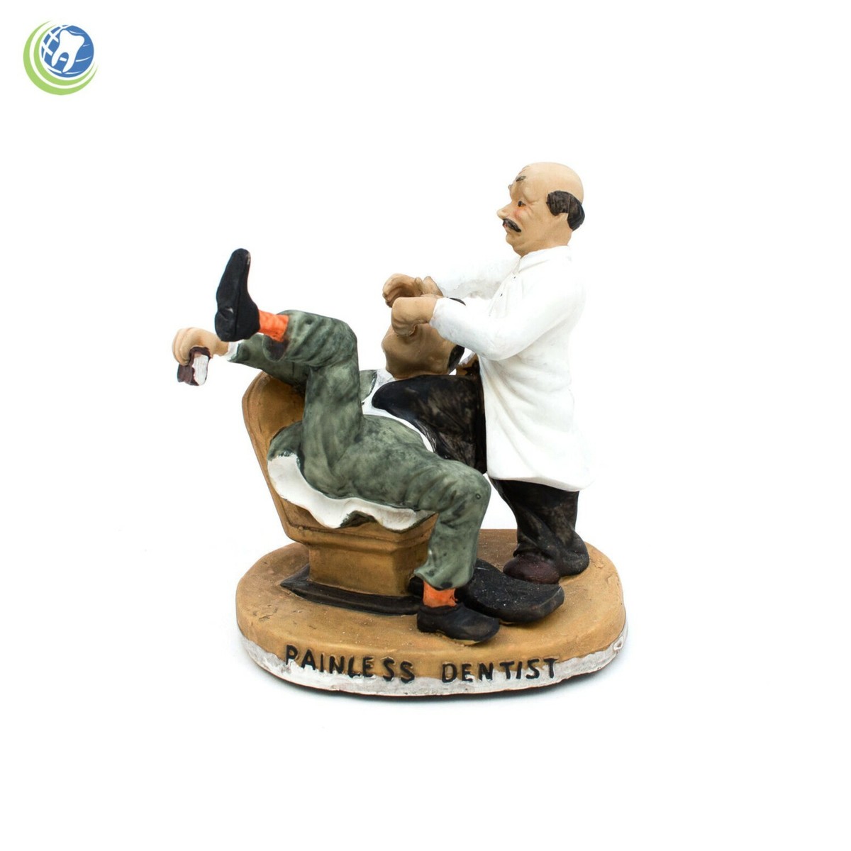 La Dentista 歯科医 フィギュア 置物 Classic Vintage Figurine Dentist Performing Painless Extraction On