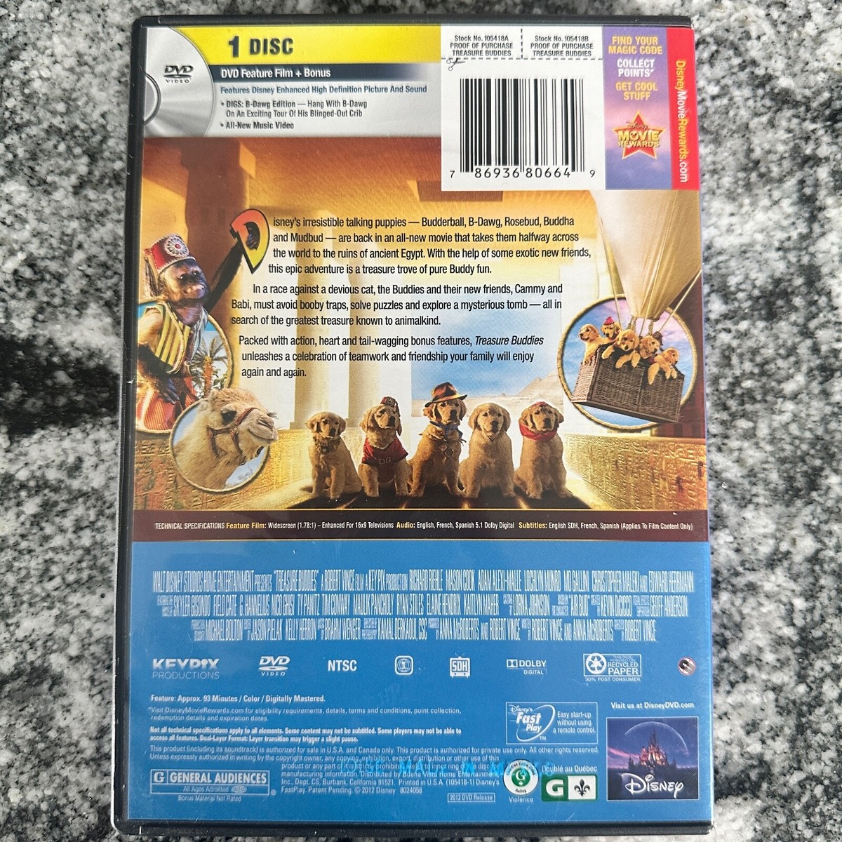 Treasure Buddies (DVD, 2012) Walt Disney Pictures Presents