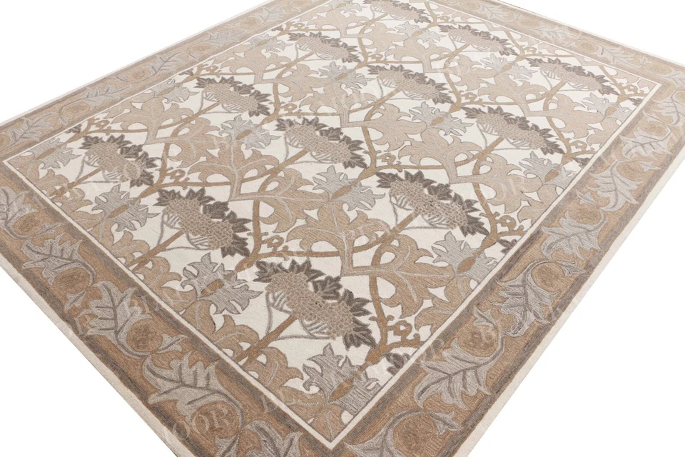 Traditional Handmade Rug Hand-Tufted Woolen Area Carpet Without Tariff & Duty - Image 3 of 4