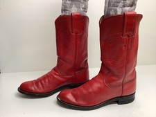 VTG WOMENS JUSTIN WESTERN ROPER RED BOOTS SIZE 5.5 B