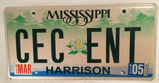 2005 Miss vanity CEC ENT license plate Entertainment Enterprise Entry Entrance