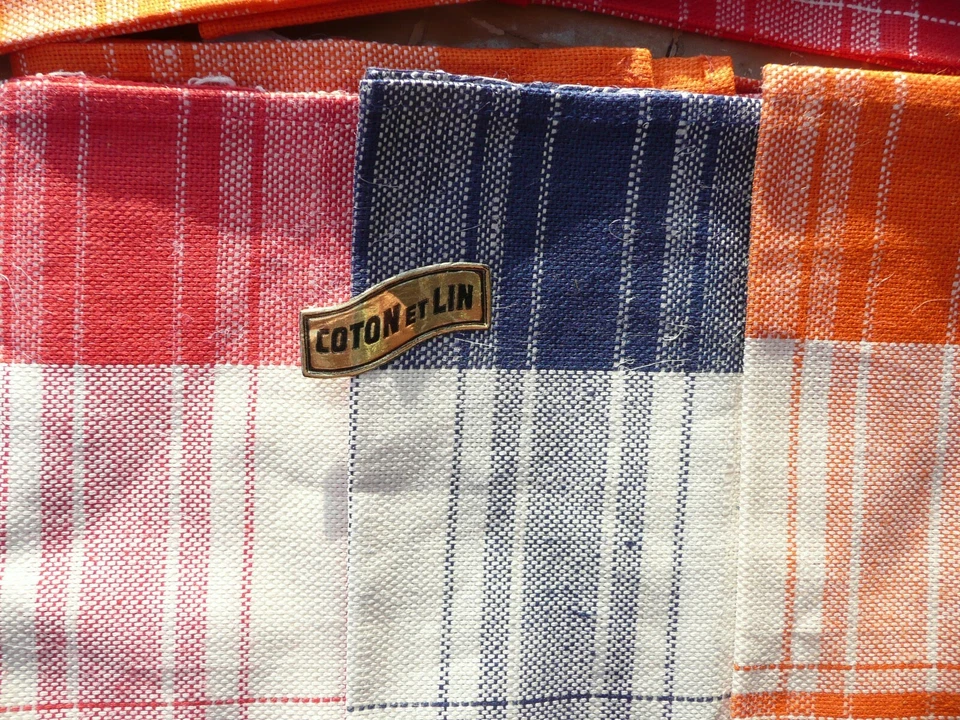 6 torchon en métis rayé origine CHOLET - Photo 3/4