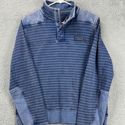 Vineyard Vines Sweater Mens Small Blue Factory Weathered Wash Sweatshirt NEW