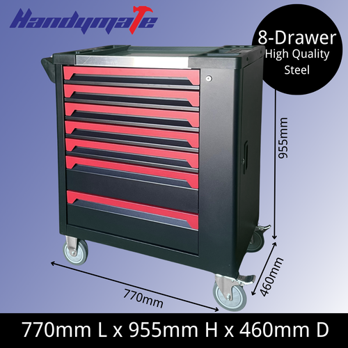 8 Drawer Heavy Duty Steel Mobile Toolbox Garage Workshop Tool Chest ...